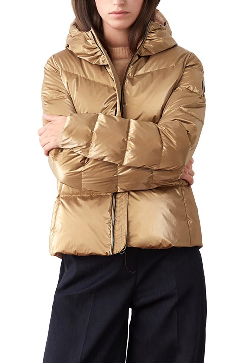 Zakoor Women's Gold-Effect Quilted Puffer Jacket 2295 - Image 2