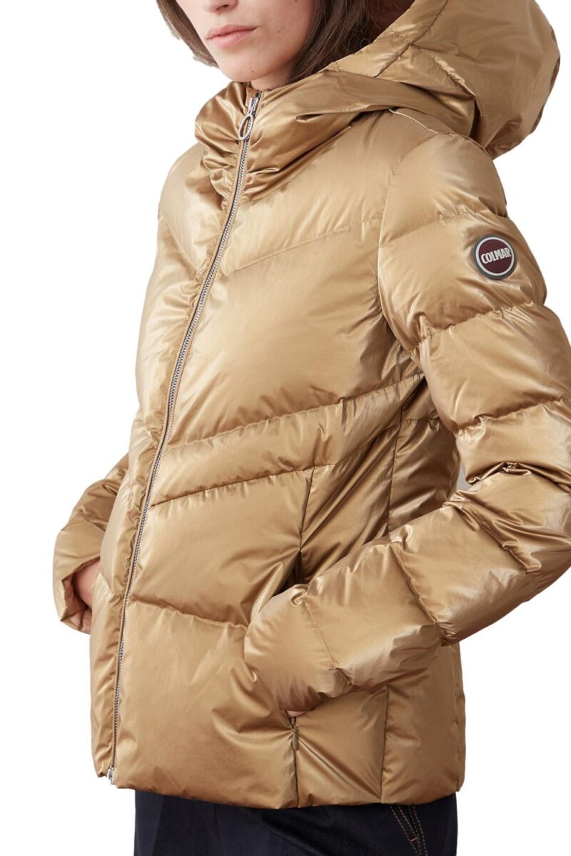Zakoor Women's Gold-Effect Quilted Puffer Jacket 2295 - Image 4